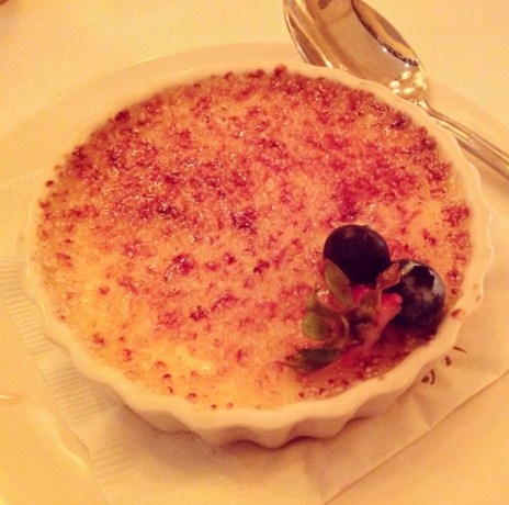 Creme Brulee at Bourbon House, Thanksgiving Night 2014