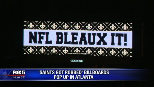 Disgruntled Saints Fans Express Themselves in Billboard